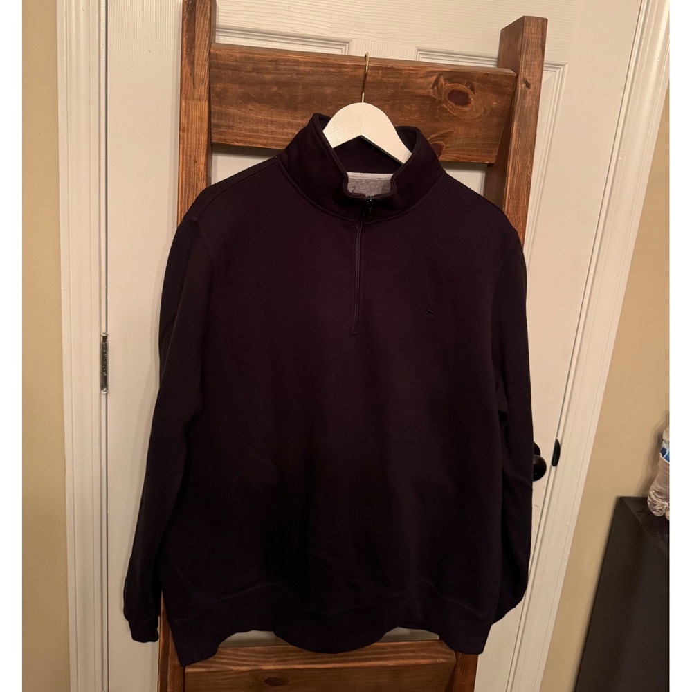 Tailorbyrd Mens Quarter Zip Pullover Sweatshirt ‎ XL Cotton Black